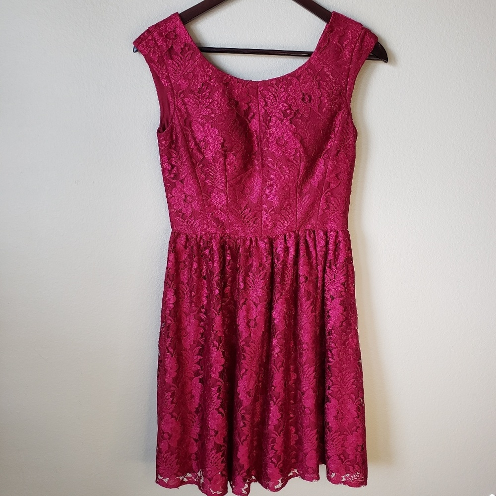 a.drea Lace Fit Flare Evening Dress